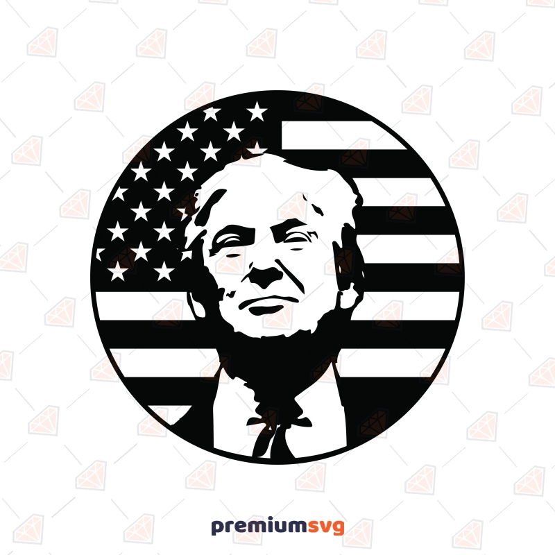 Trump SVG in Circle, USA Flag Trump SVG USA SVG Svg