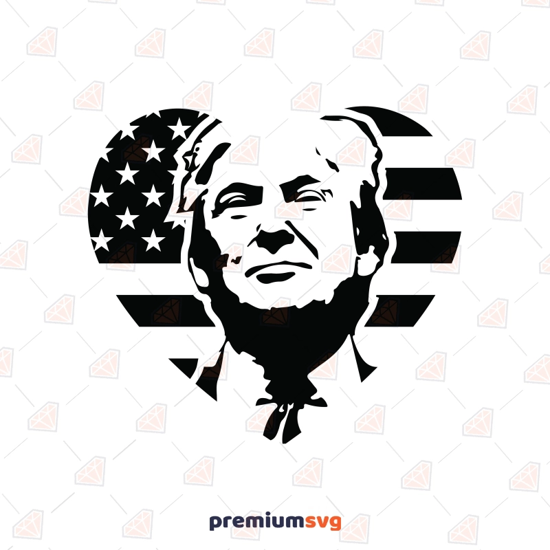 Trump SVG in Heart, Trump Love, Donald Trump SVG USA SVG Svg