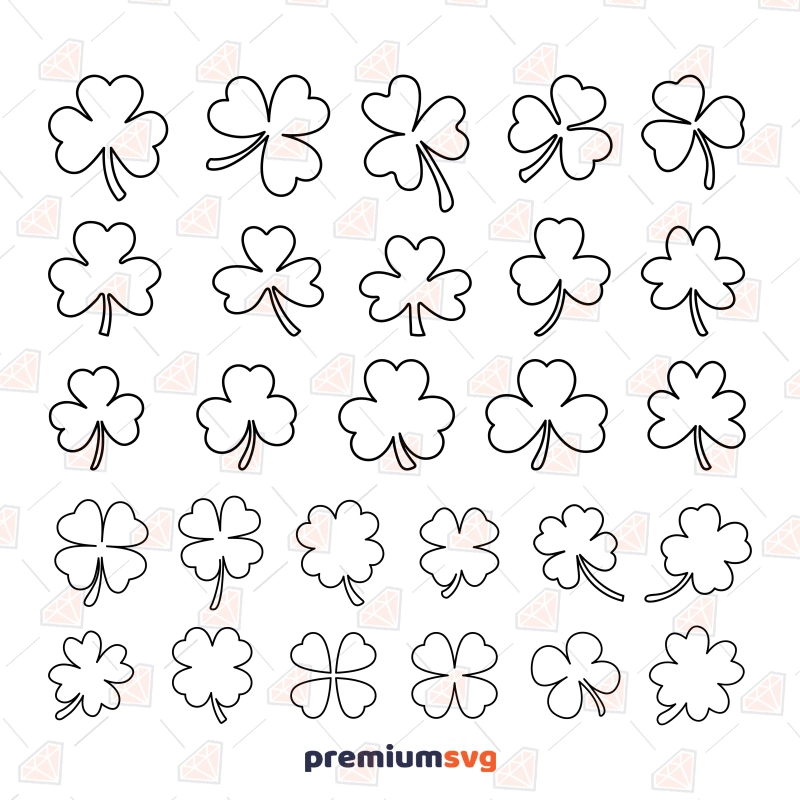 Shamrock Outline SVG Bundle, Cricut, Shamrock SVG Cut Files St Patrick's Day SVG Svg