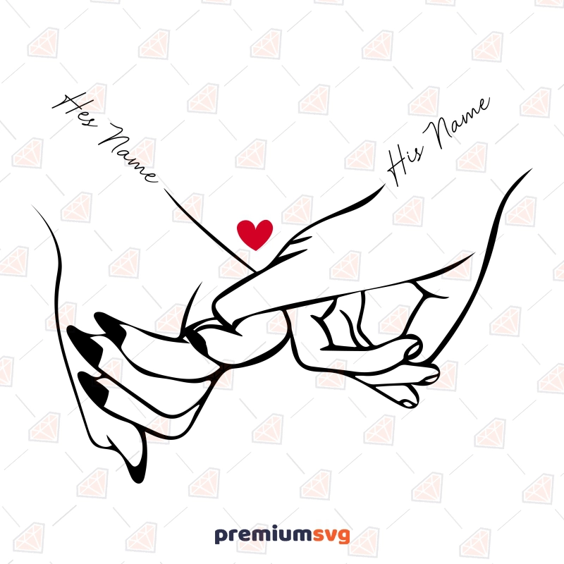 Pinky Promise SVG, Couple Hands SVG Valentine's Day SVG Svg