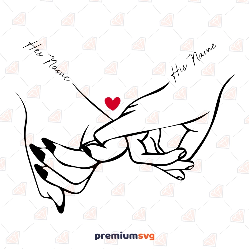 Pinky Promise Hands SVG, Trendy Pinky Promise SVG | PremiumSVG