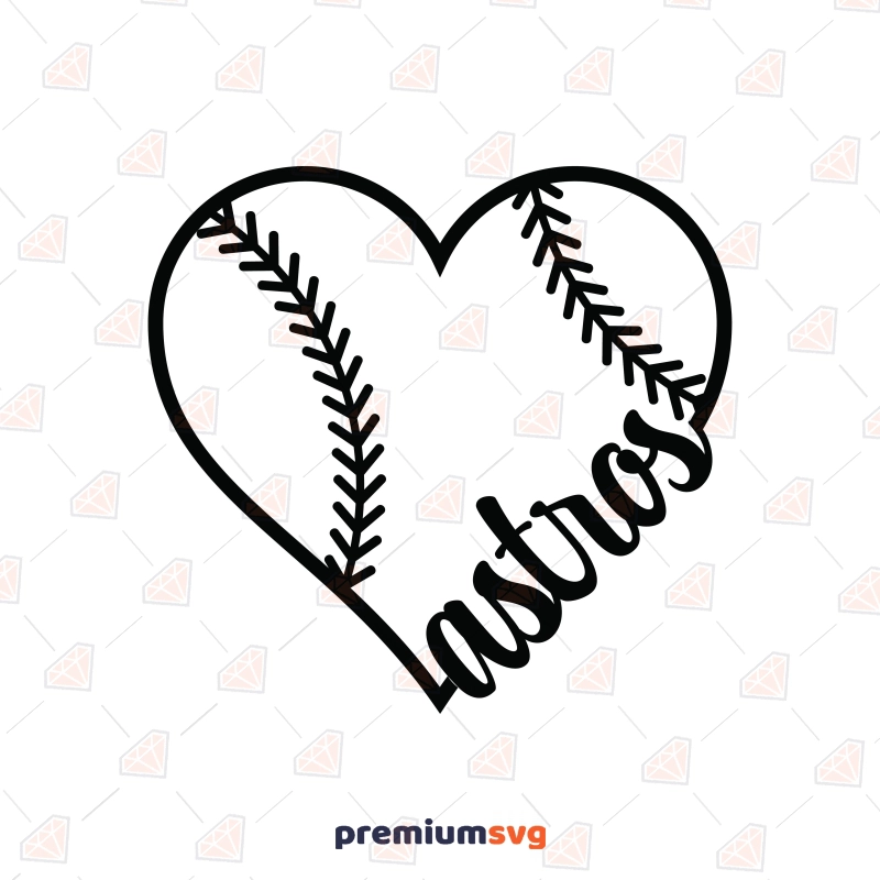 Astros SVG, Astros SVG with Heart Baseball SVG Svg