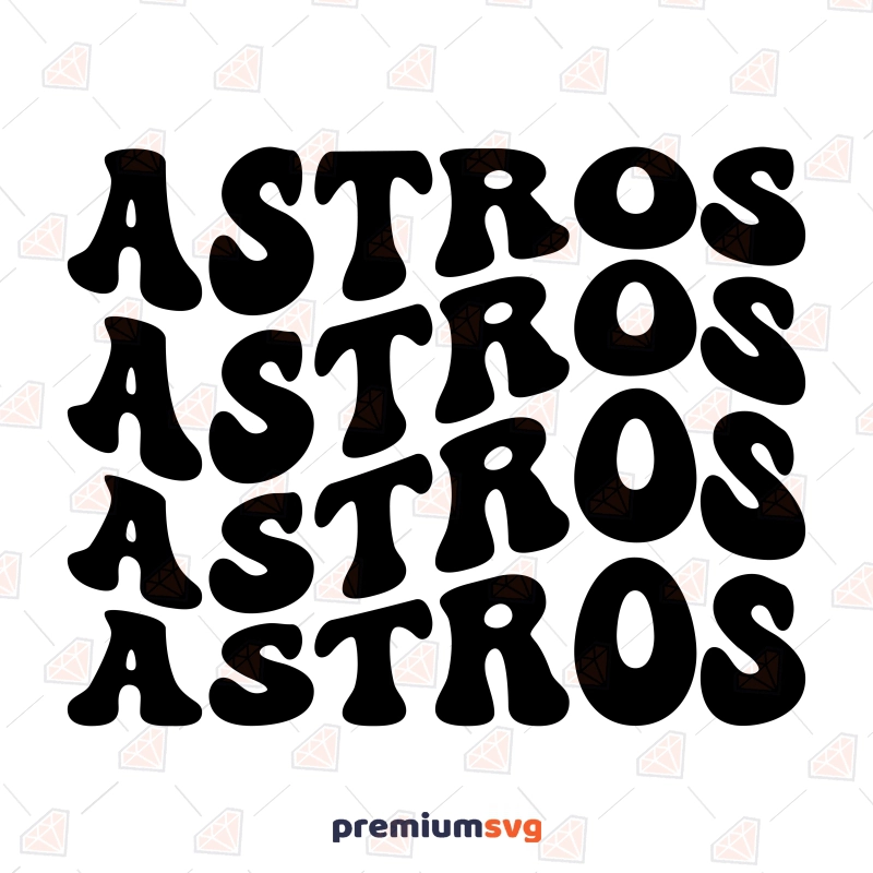 Wavy Astros SVG, Houston Baseball SVG Baseball SVG Svg