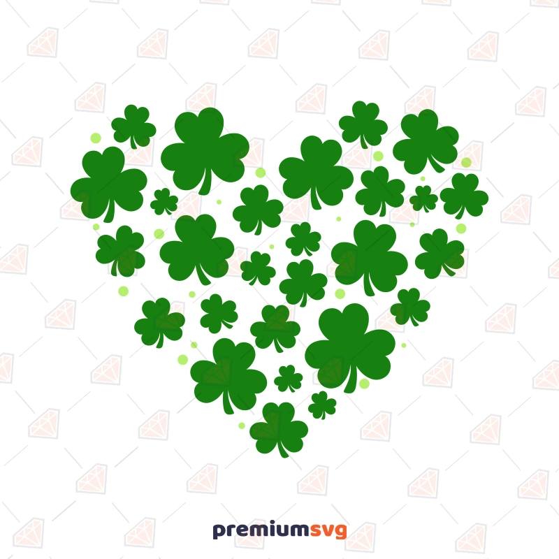 Shamrock Heart SVG, Clover Heart SVG Cricut Files St Patrick's Day SVG Svg