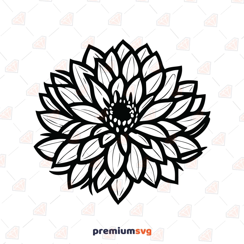 Dahlia SVG, Dahlia Flower SVG Cut File Flower SVG Svg