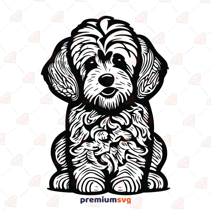 Mini Goldendoodle SVG, Sitting Goldendoodle SVG Dog SVG Svg