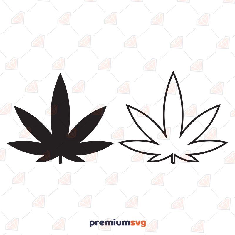 Marijuana Leaf SVG, Marijuana Silhouette & Outline Flower SVG Svg
