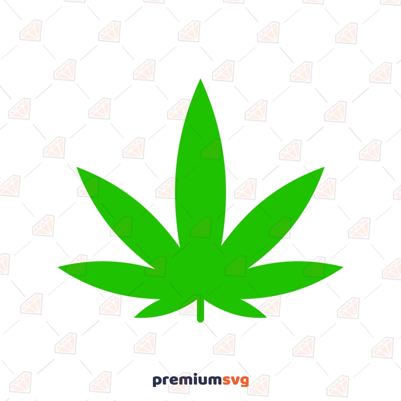 Simple Pot Leaf SVG Cut File, Cannabis SVG Flower SVG Svg