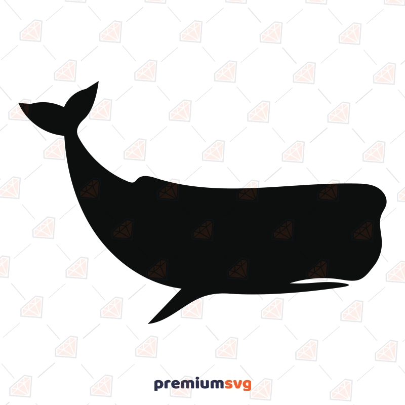 Sperm Whale SVG File, Whale Silhouette Vector Sea Life and Creatures SVG Svg