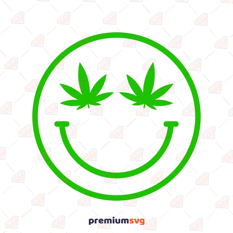 Weed Smiley Face SVG Files, Cannabis Smiley Face SVG Smiley Face SVG Svg