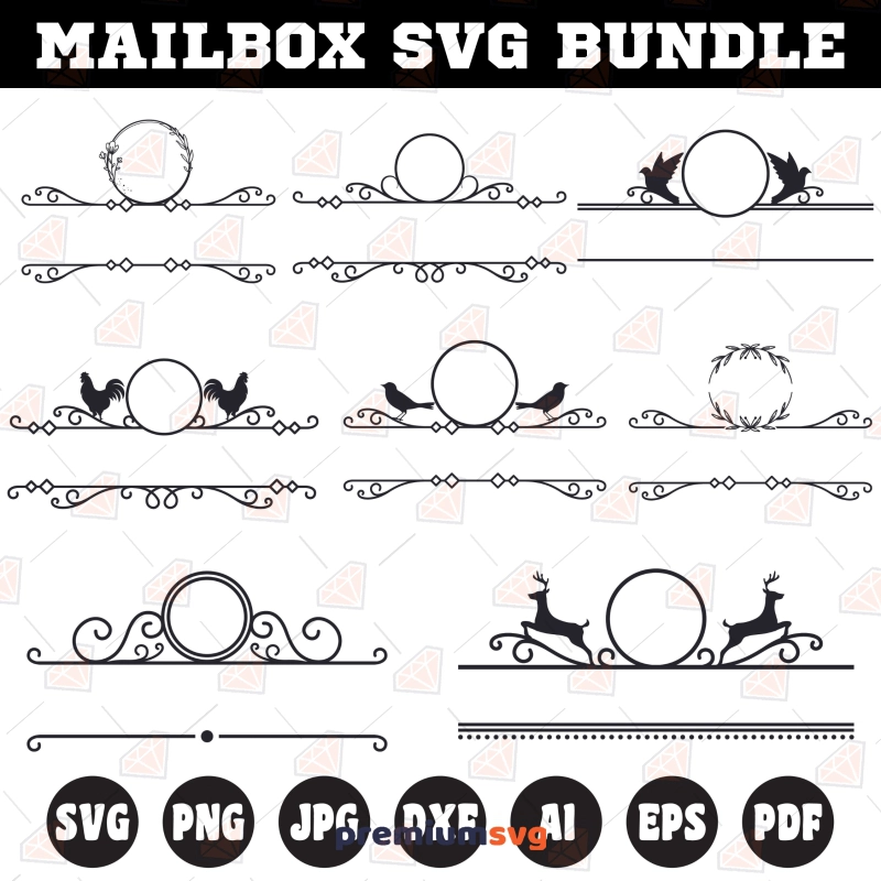 Mailbox SVG Bundle, Mailbox Frame Monogram SVG Bundle SVG Svg
