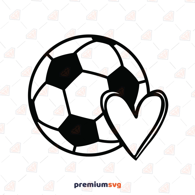 Soccer Ball with Heart SVG, Cricut, Soccer SVG, PNG Football SVG Svg