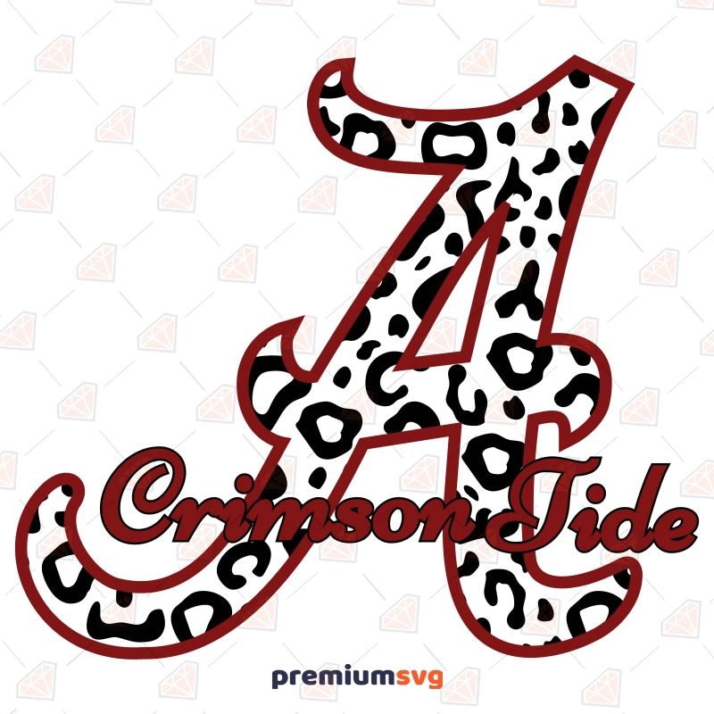 Alabama Crimson Tide with Leopard SVG File Football SVG Svg