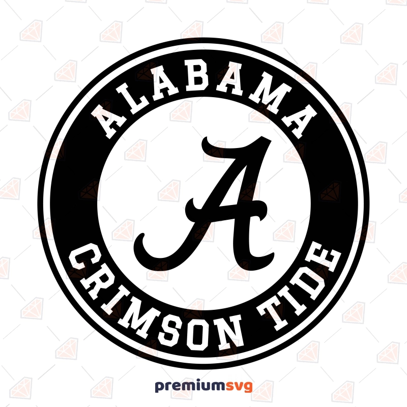Alabama Logo Black and White SVG Football SVG Svg