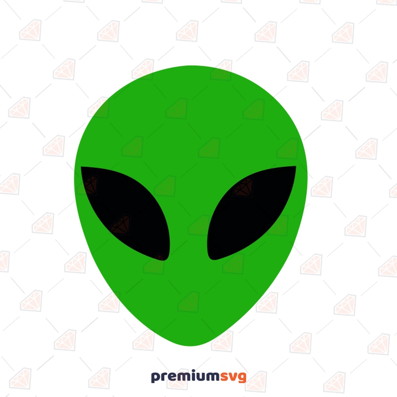 Alien Head SVG, Instant Download Alien Face Vector Drawings Svg