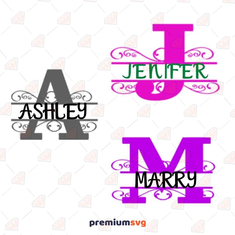 Alphabet Monogram SVG Cut Files Font Svg