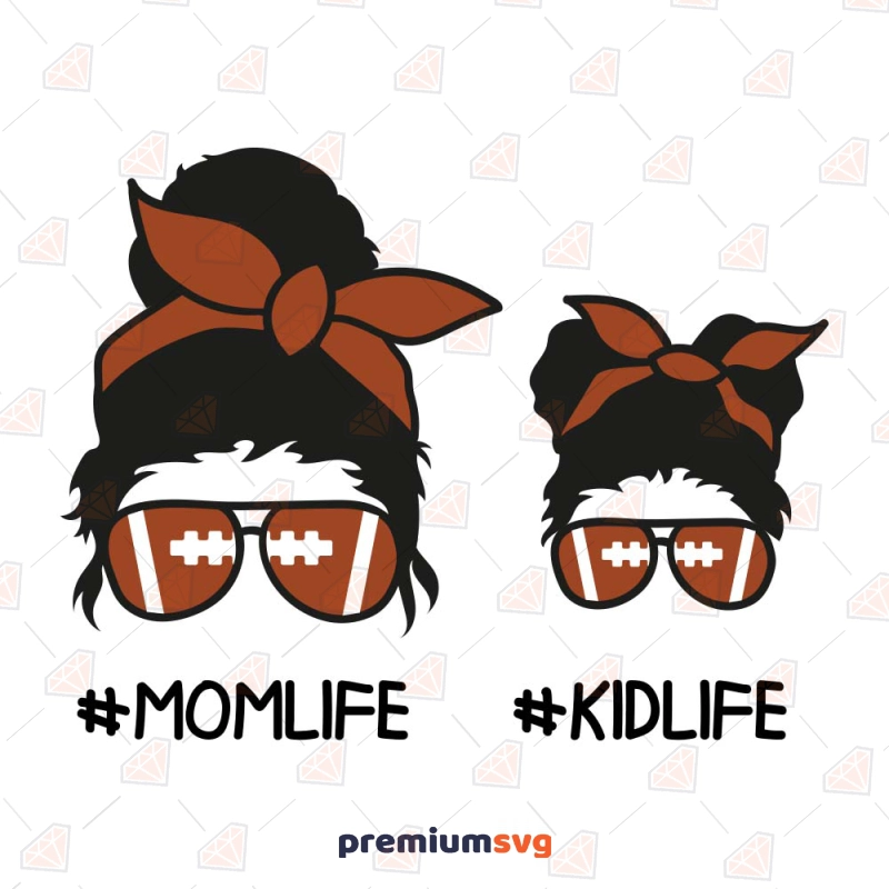 American Football Basic Mom Life Kid Life SVG Mother's Day SVG Svg