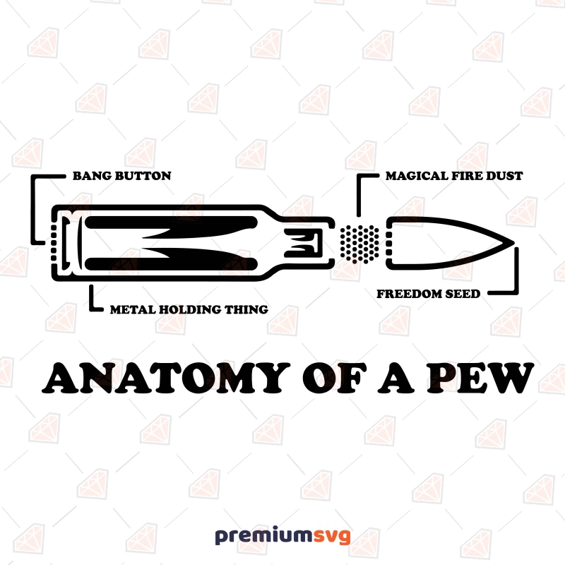 Anatomy Of A Pew SVG, Instant Download Mechanical Tools Svg