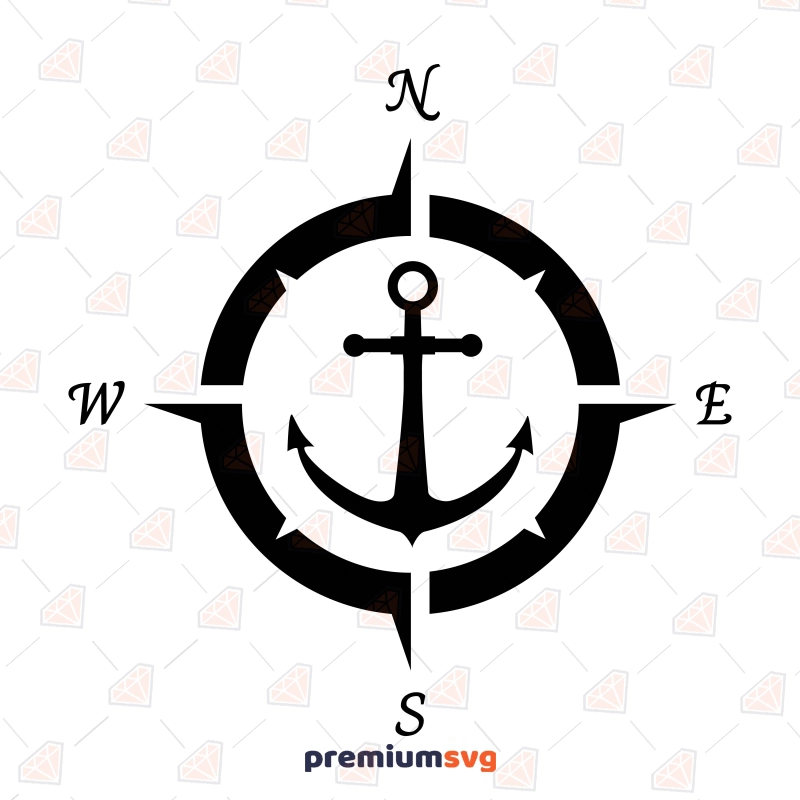 Anchor Compass SVG Image, Anchor Compass Clipart Files Symbols Svg