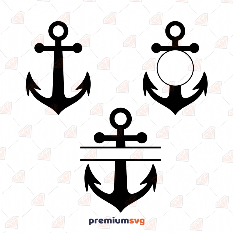 Anchor Monogram SVG Bundle, Anchor Bundle Vector Instant Download Sea Life and Creatures SVG Svg