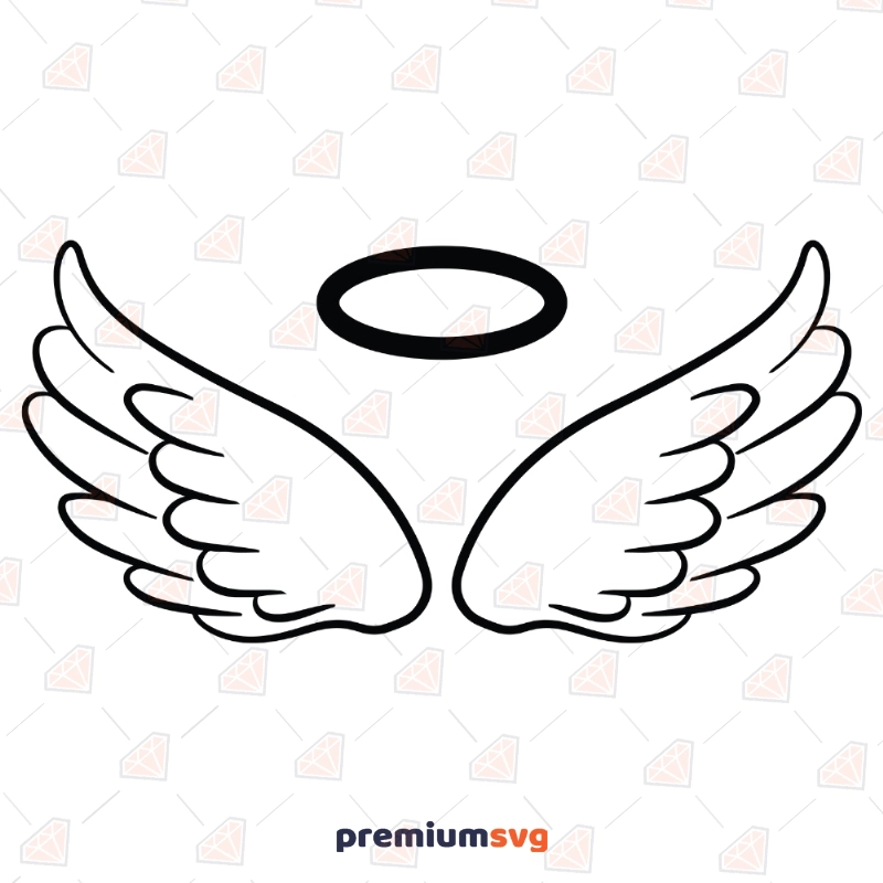 Angel Wings SVG Cut Files, Angel Wings Vector Instant Download Drawings Svg