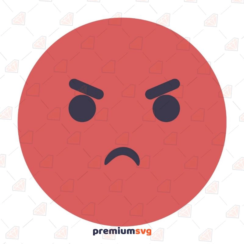 Angry Face Emoji SVG, Angry Emoji Vector Instant Download Cartoons Svg
