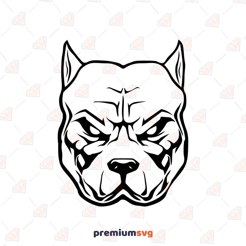 Pitbull Bully Dog Face Download Svg Png Hiking Pittie Dogs 