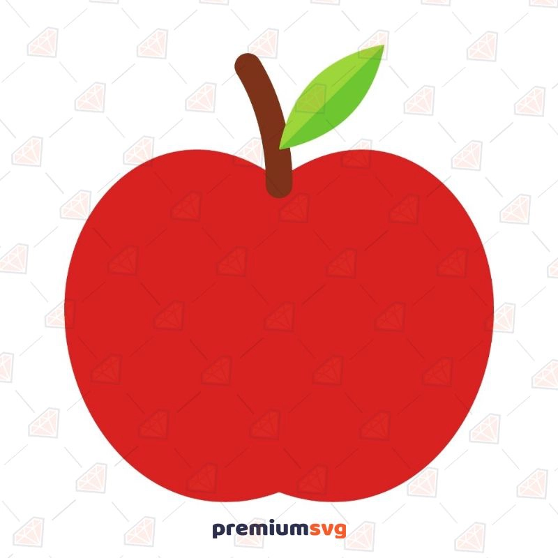 Red Apple Svg, Apple Clipart, Teacher Svg, School Svg, Silhouette