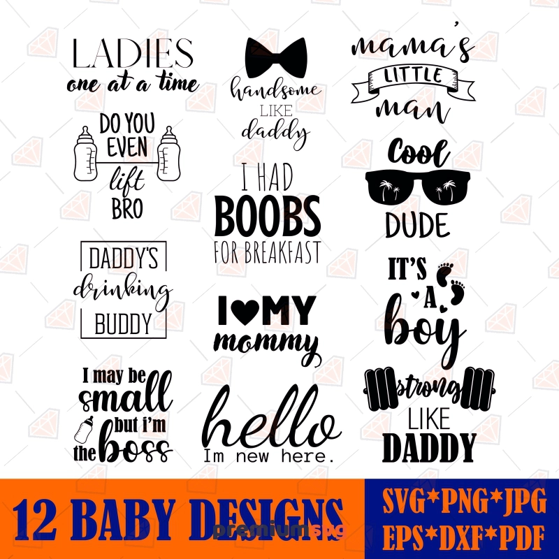 Baby Onesie SVG Bundle, Baby Toddler Quotes SVG Vector Files Baby SVG Svg