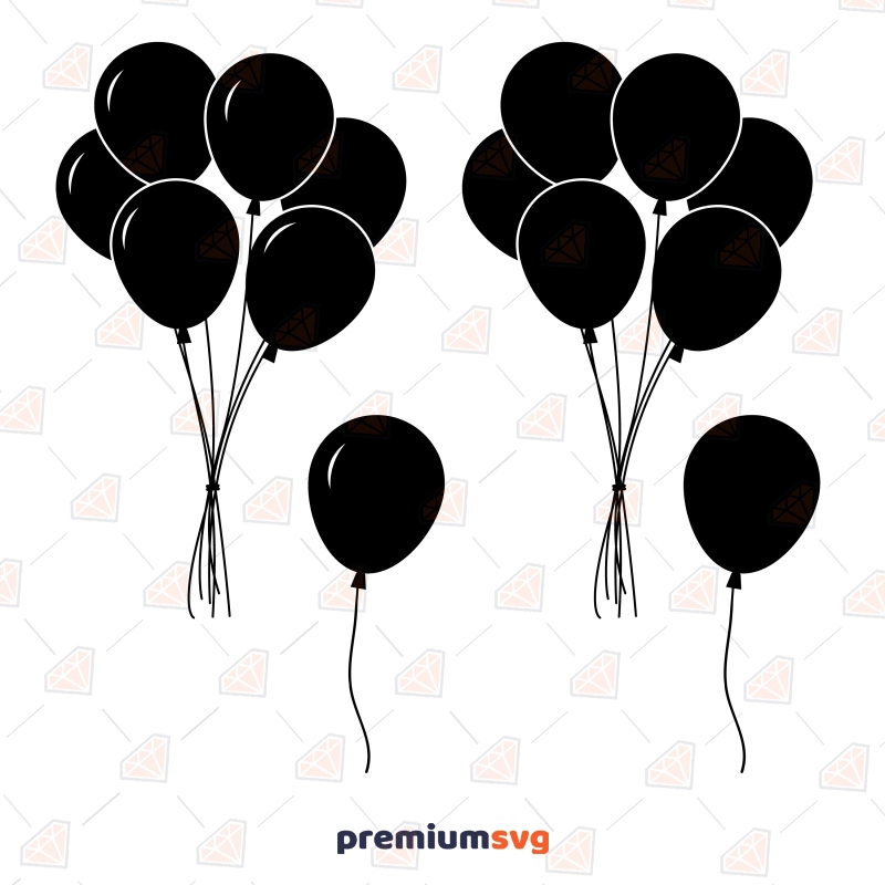Balloons SVG Bundle Clipart Files, Balloon Shape SVG Vector Files Vector Illustration Svg