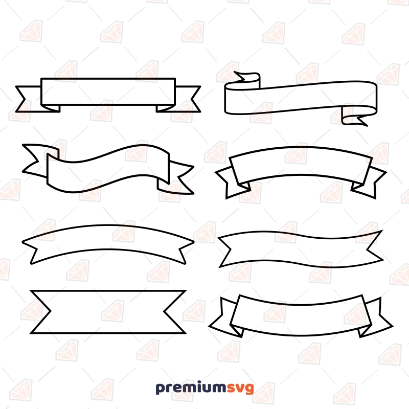 Banner Outline Bundle SVG, Cut and Clipart Icon SVG Svg