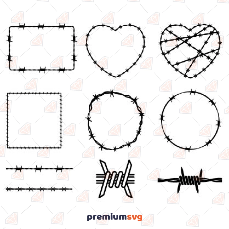 Barbed Wire Bundle SVG Cut File, Wires SVG Instant Download Vector Illustration Svg