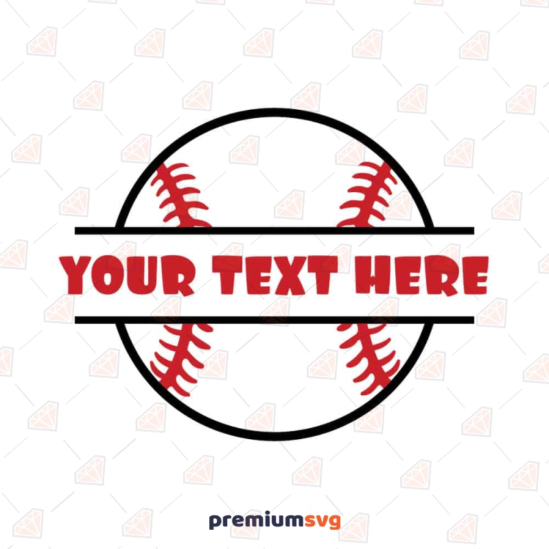 Baseball Split Name Monogram SVG, Baseball with Name SVG Baseball SVG Svg