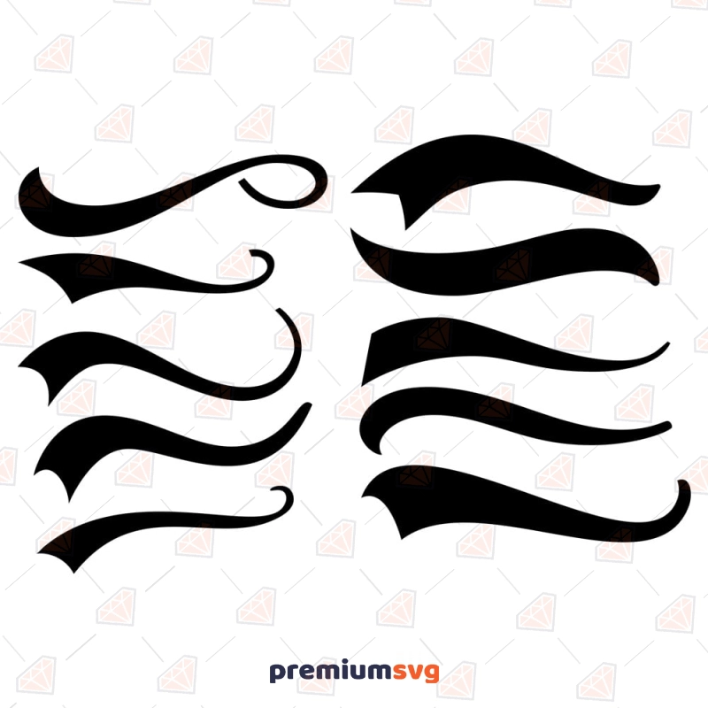 Premium Vector  Swash and swooshes tails design