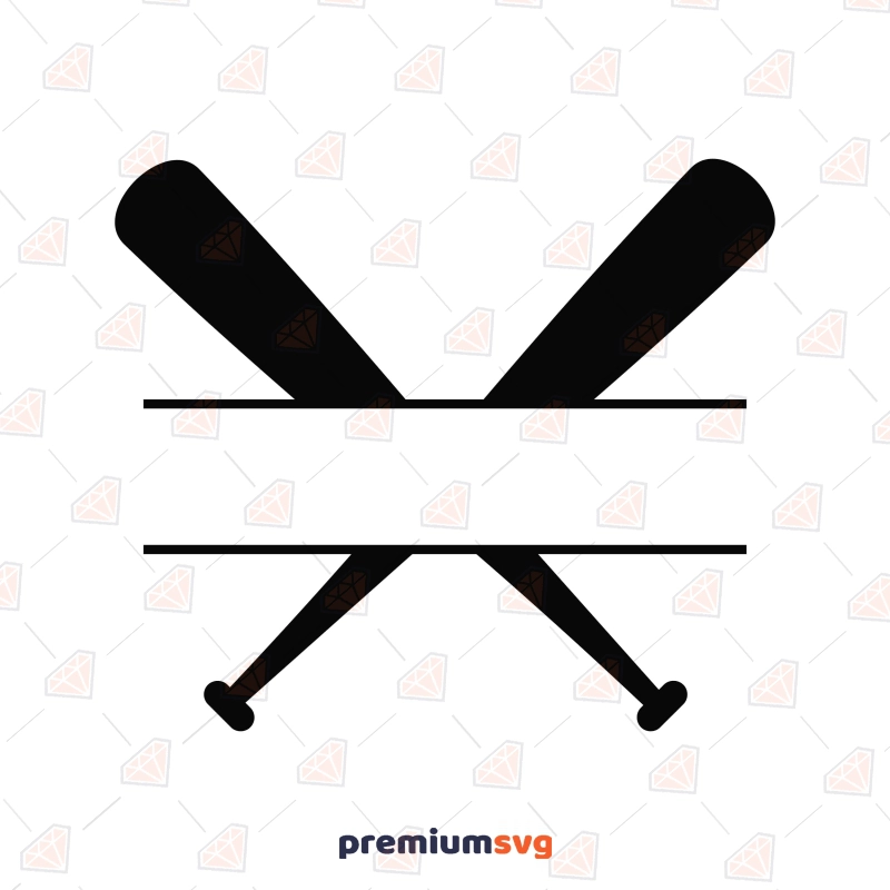 Baseball Bats Monogram SVG, Baseball Split Baseball SVG Svg