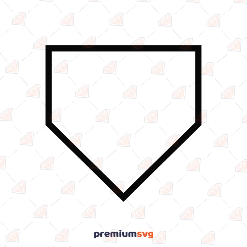 Baseball Home Plate Outline SVG, Clipart Files Baseball SVG Svg