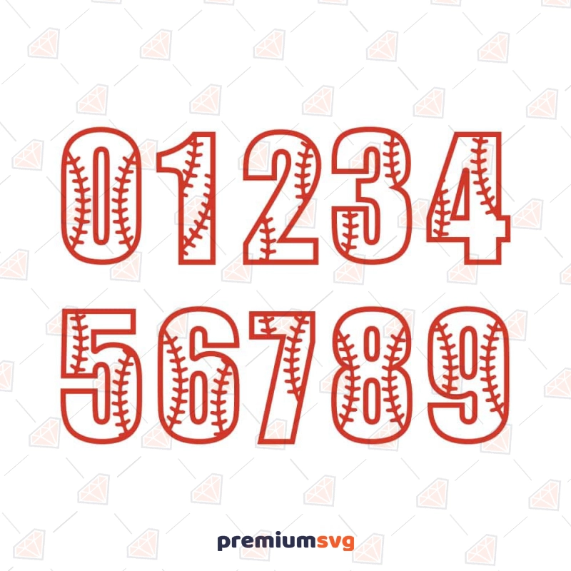 Baseball Numbers SVG, Instant Download Baseball SVG Svg