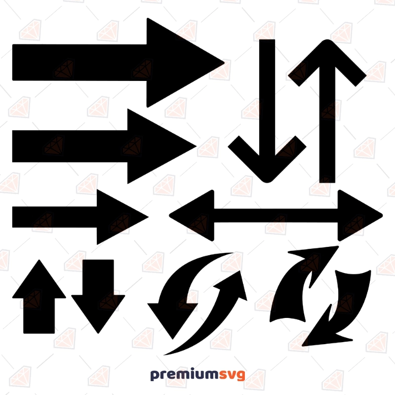 Basic Arrows SVG Vector File, Arrow Bundle Clipart Symbols Svg