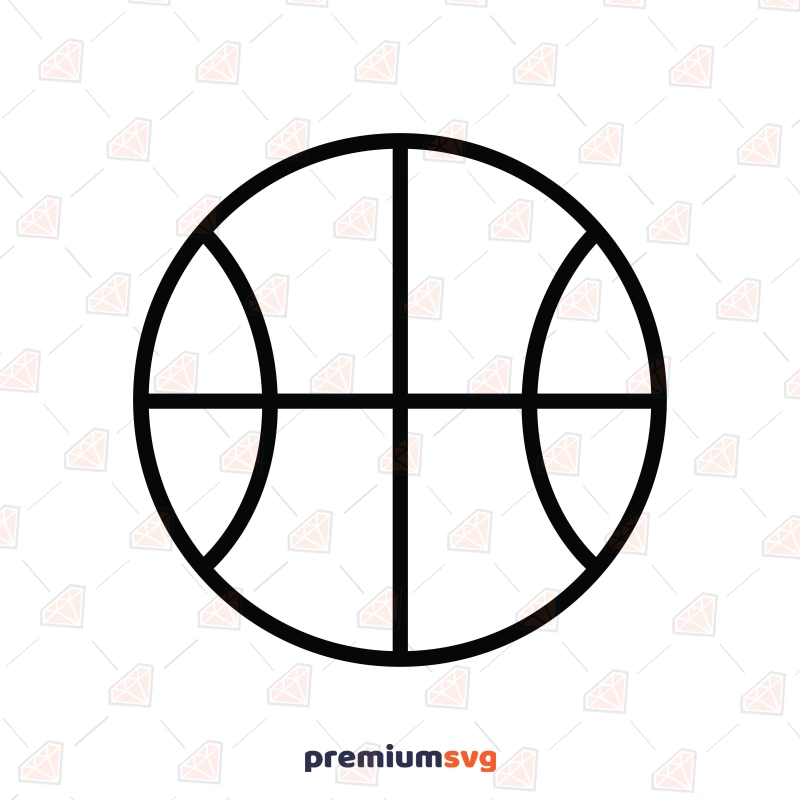 Basic Basketball Outline SVG Cut File, Instant Download Basketball SVG Svg