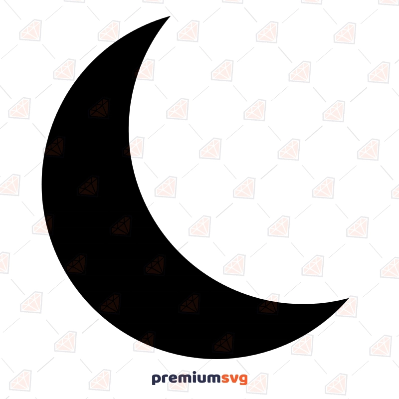 Basic Crescent Moon SVG Cut File, Crescent Moon Instant Download Vector Illustration Svg