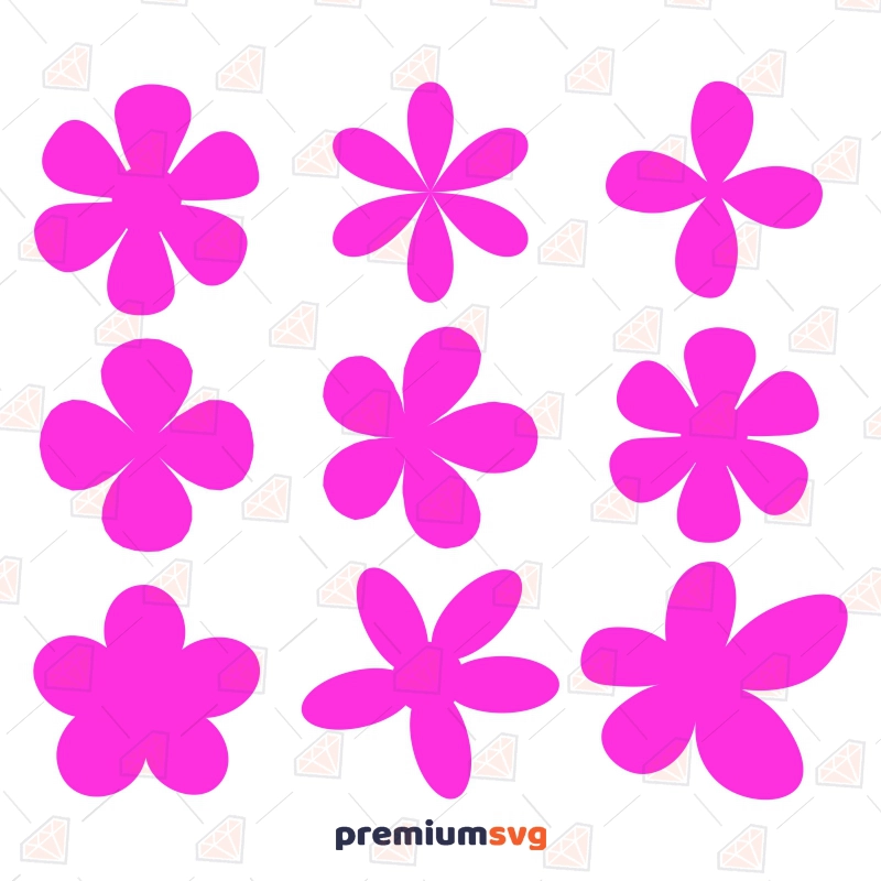 Basic Flower Bundle SVG, Flowers Design Cut File Flower SVG Svg