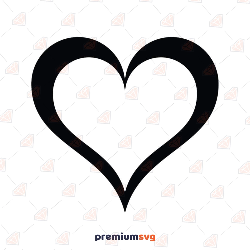 Basic Heart Outline SVG, Heart Love SVG Clipart Valentine's Day SVG Svg