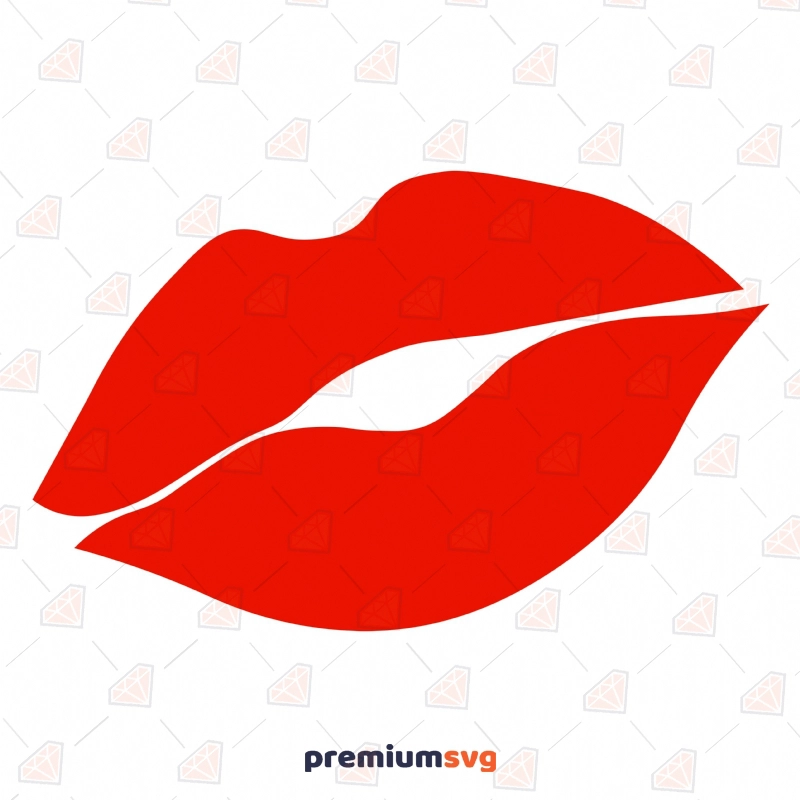 Basic Lips SVG Cut Files, Kiss Lips SVG Instant Download Vector Illustration Svg