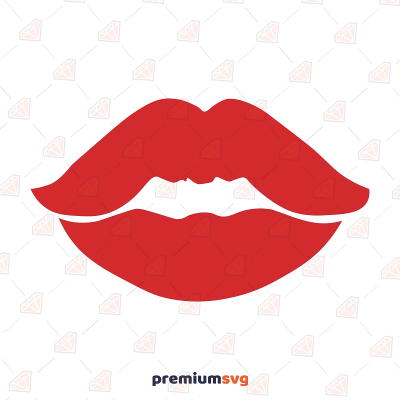 Basic Lips SVG, Kiss SVG Cut and Clipart Files Valentine's Day SVG Svg