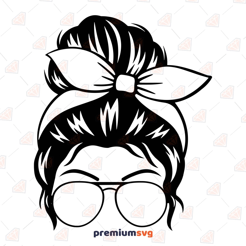 Basic Messy Bun SVG Design Cut File, Layered Messy Bun SVG Messy Bun SVG Svg