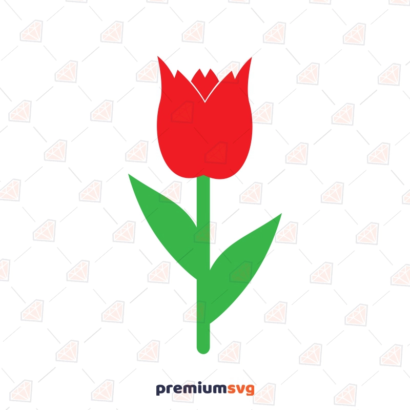 Basic Tulip SVG Cut File, Tulip Vector Instant Download Flower SVG Svg
