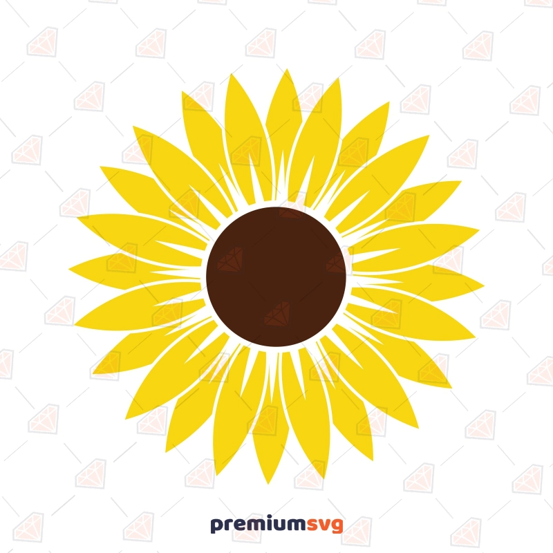 Basic Yellow Sun Flower SVG Cut File for Cricut & Silhouette Flower SVG Svg