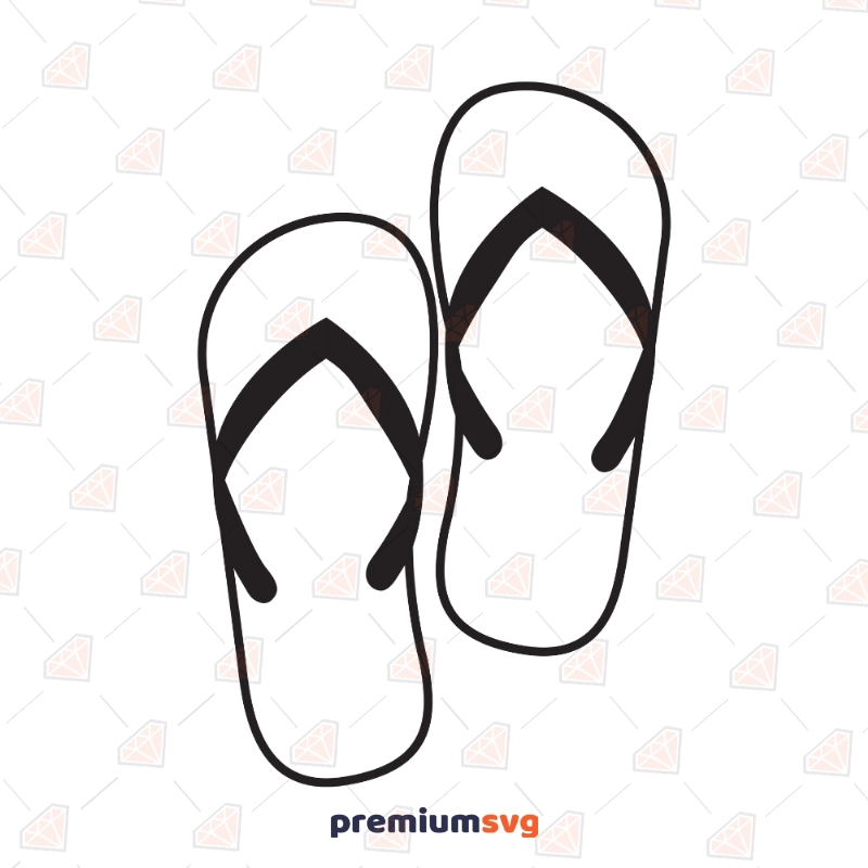 Beach Rubber Slippers SVG, Beach Slippers Clipart Summer SVG Svg