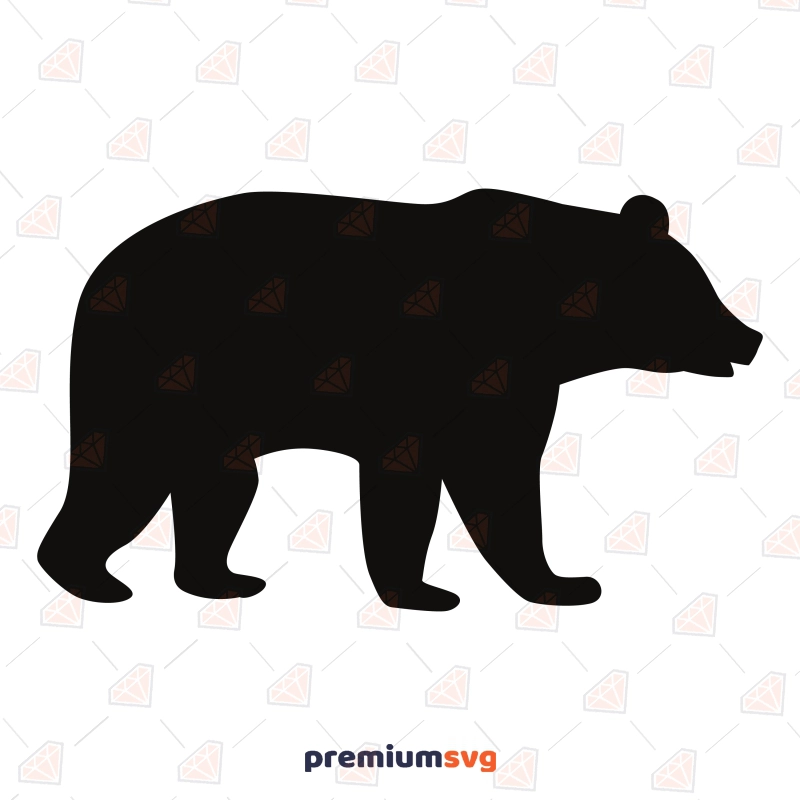 Bear Silhouette SVG Cut and Clipart Files Wild & Jungle Animals SVG Svg