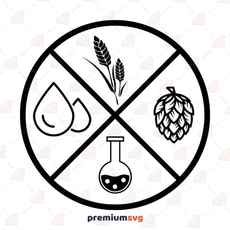 Beer Ingredients SVG, Alcohol Wheast Hops Yeast SVG Vector File Drinking Svg